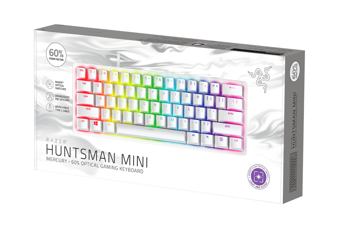 Huntsman Mini 60% Optical Gaming Keyboard, Linear Switch, Mercury
