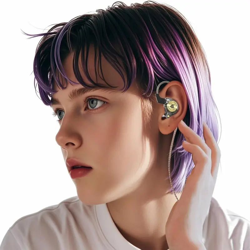 【Flash Sale】Qkz AK3 Portable Wired In-Ear Headset with Mic - Hifi Sound, Deep Subwoofer Bass, Noise Cancelling, Transparent Iems, Electronic Cable-Connected Audio Gaming Earbuds, Console Device Accessory, Geek Gift for Gamers