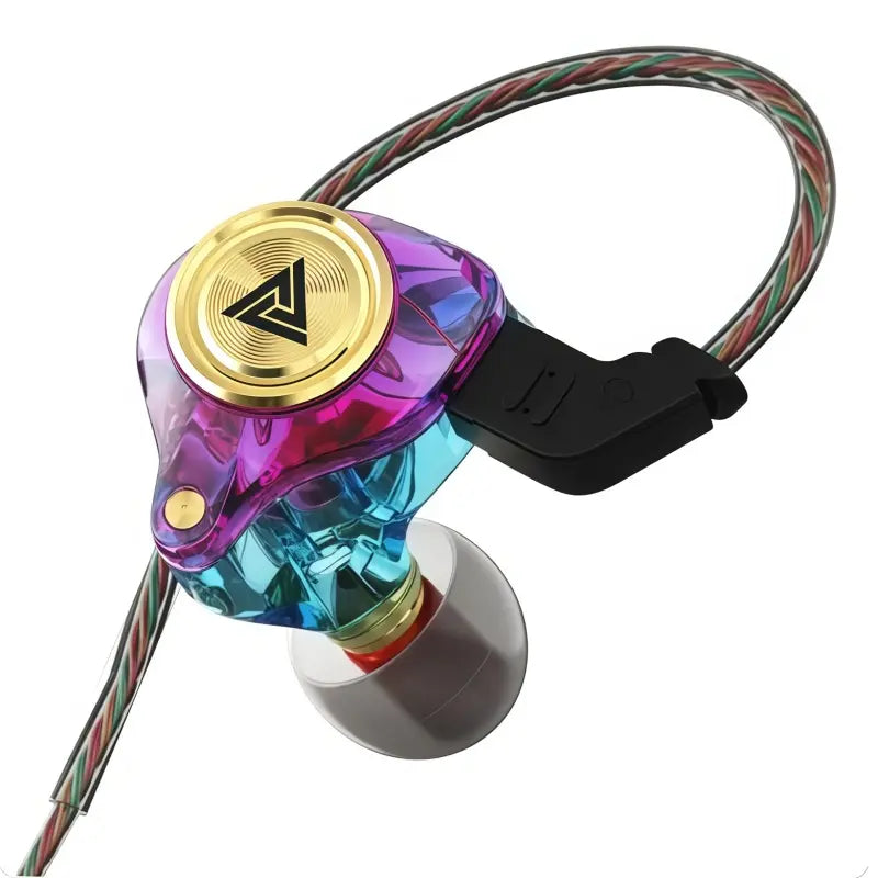 【Flash Sale】Qkz AK3 Portable Wired In-Ear Headset with Mic - Hifi Sound, Deep Subwoofer Bass, Noise Cancelling, Transparent Iems, Electronic Cable-Connected Audio Gaming Earbuds, Console Device Accessory, Geek Gift for Gamers