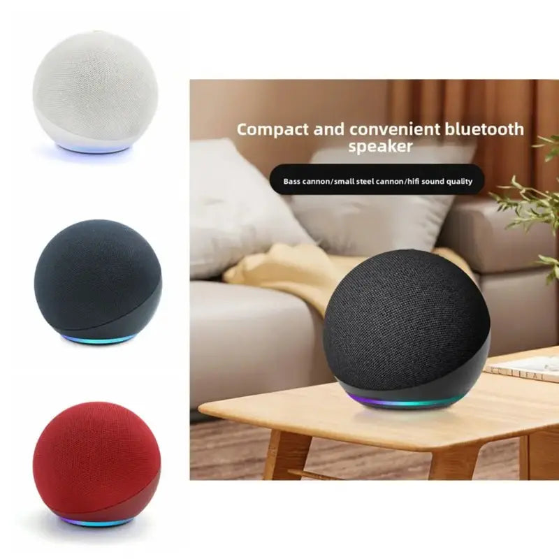 Mini RGB Multifunctional Portable Wireless Bluetooth Speaker - Button Control, Built-In Li-Ion Cell, Compact Stereo Sound, USB Charging, Waterproof Subwoofer, RGB Lights for Outdoor/Home Use, Compatible with Smartphones & Memory Cards