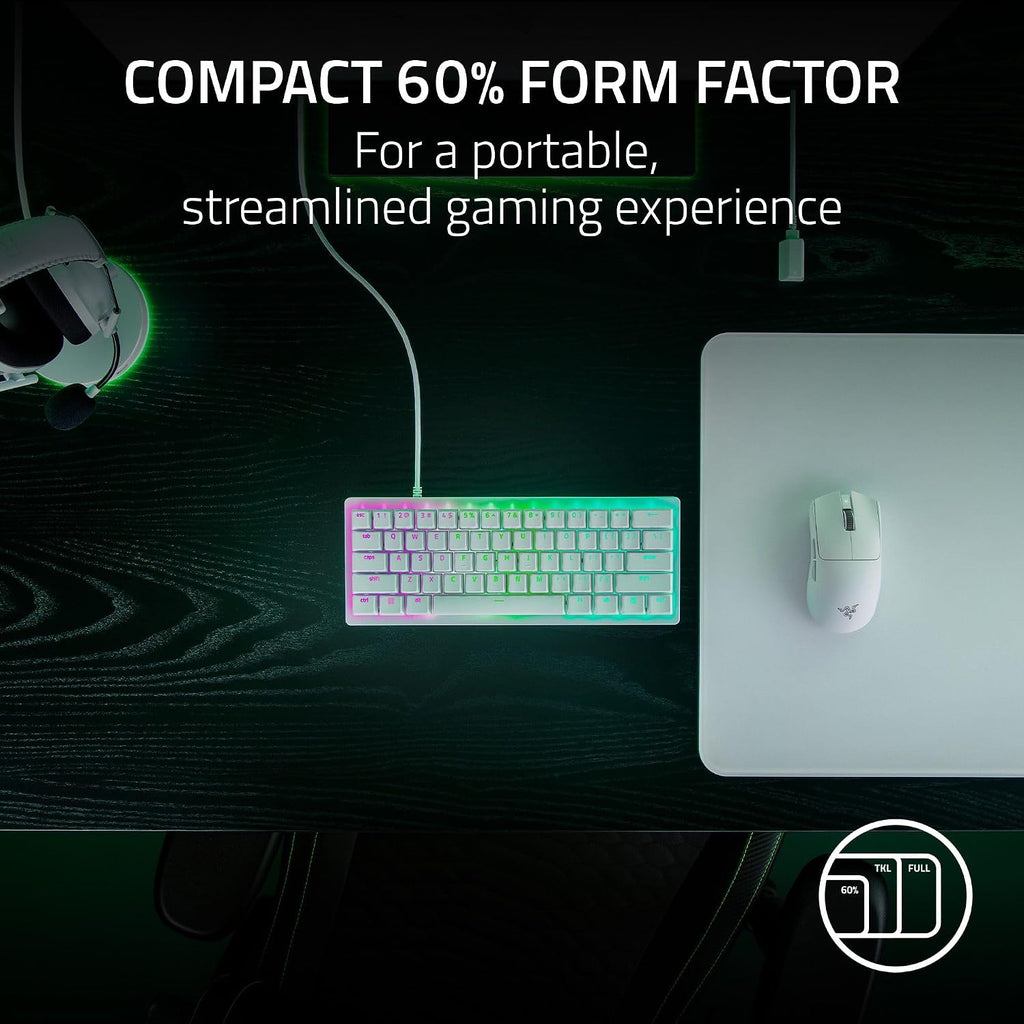Razer Huntsman V3 Pro Mini 60% Esports Gaming Keyboard, White